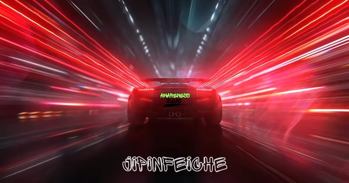Neon-lit street racing sports car at night representing jipinfeiche speed culture