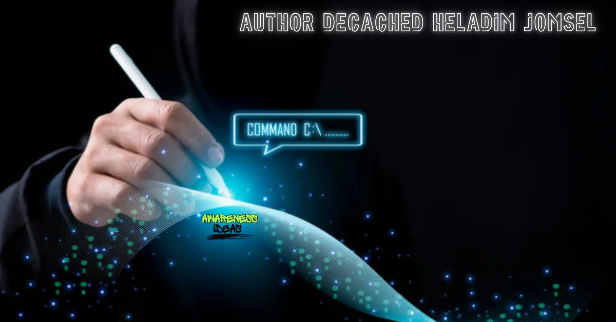 Author Decached Heladim Jomsel digital identity concept with anonymous writer silhouette