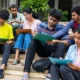 Students walking on Central University of Kashmir campus representing academic environment and campus safety